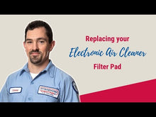 Load and play video in Gallery viewer, Technician showing customers how to replace their electronic air cleaner filter pad.