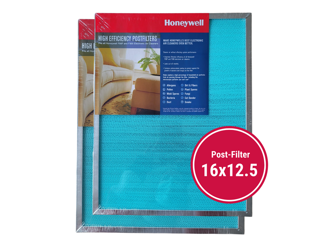 Honeywell sixteen by twelve point five post filter two pack